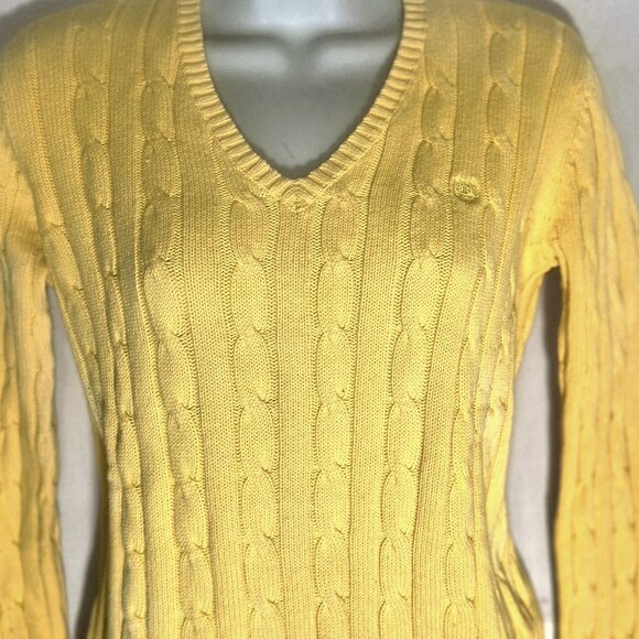 CHAPS stylish Yellow knit sweater in size Small - Picture 9 of 16